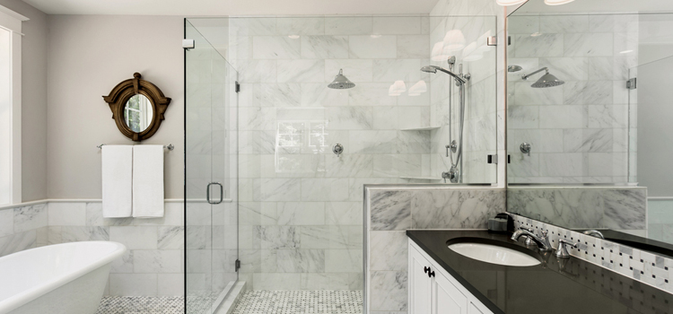 bathroom shower door installation in Midway City