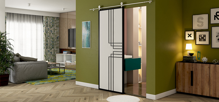 sliding bathroom door installation in Midway City